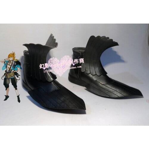 Touken Ranbu Urashima Kotetsu Black Halloween Cosplay Shoes Boots H016