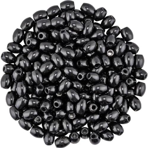 TUMBEELLUWA 1Lot (10Pc)Obsidian Drum Large Hole(4.5-5mm) Loose Stone Beads fits European Charms Bracelet,Jewelry Makings