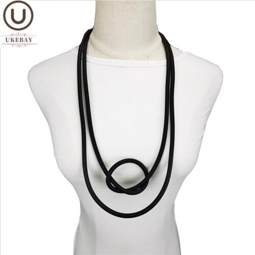 UKEBAY New Statement Necklace 2020 Fashion Jewelry Women Handmade Rubber Jewellery Adjustable Pendant Necklace Wholesale Choker