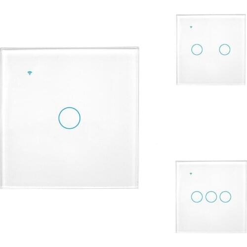 Smart Home Wifi RF Remote Control Wall Light Switch Panel Wall Contact Light Switch For UK EU Plug Relay Controller