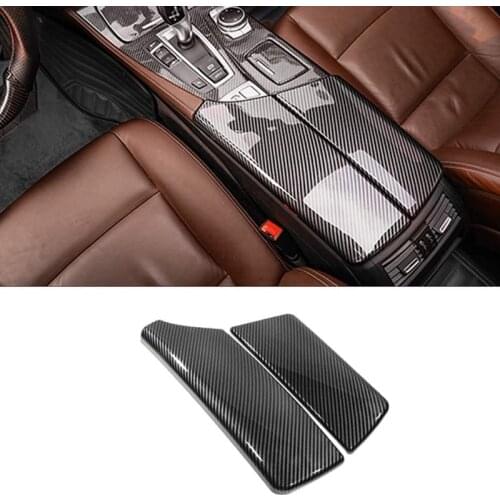 For -BMW 5 Series F10 2011-2016 Carbon Fiber Center Armrest Box Covers Console Box Storage Box Trim Cover