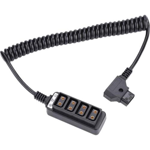 Male D-Tap B Type Splitter Power Tap to 4-Port Female P-Tap Hub Adapter Battery Photography Power