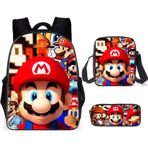 Backpack for Kids Mario Bros Fashion Shoulder School Bag Anime Bag Waterproof Nylon Outdoor Sport Bag Children School Bookbag