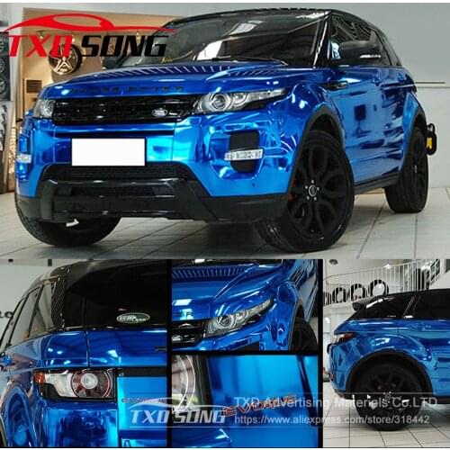 High stretchable Waterproof UV Protected dark blue Chrome Mirror Vinyl Wrap Sheet Roll Film Car Sticker Decal Sheet