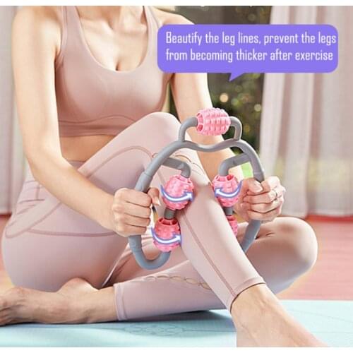 Yoga Massage Roller Trigger Point Massage Rollers for Arm Leg Neck Muscle Tissue for Fitness Gym Pilates Sports 4 Wheel Roller