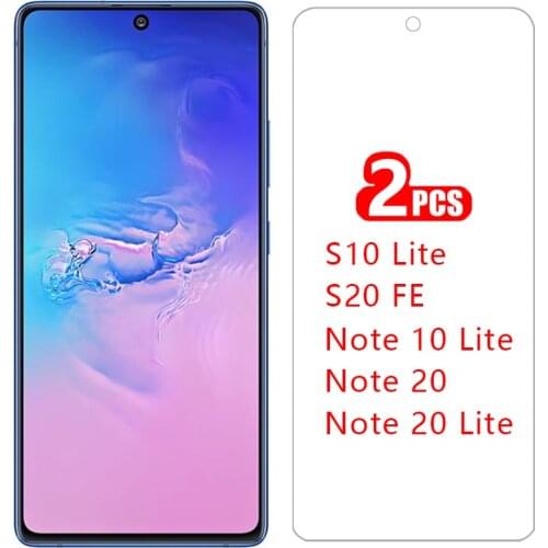Protective tempered glass for samsung s20 fe s10 note 20 10 lite screen protector on galaxy s 20 20s s20fe s10lite light not 5g