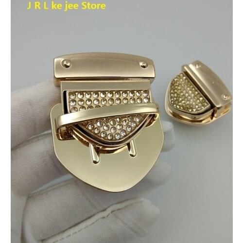 1pcs/10pcs/30pcs 2 kinds of bag polished diamond push lock metal accessories hardware box pressure lock handcraft
