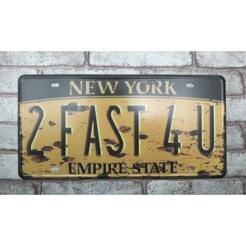 1 pc New York US Car license Empire State plaques Tin Plate Sign plate wall man cave Decoration Metal Art dropshipping Poster