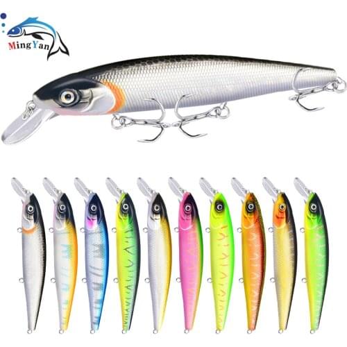 1PCS Professional Bionic Minnow Fishing Lure Hard Bait with 3 Fishing High Carbon Steel Hooks Fishing Tackle Lure 3D Eyes