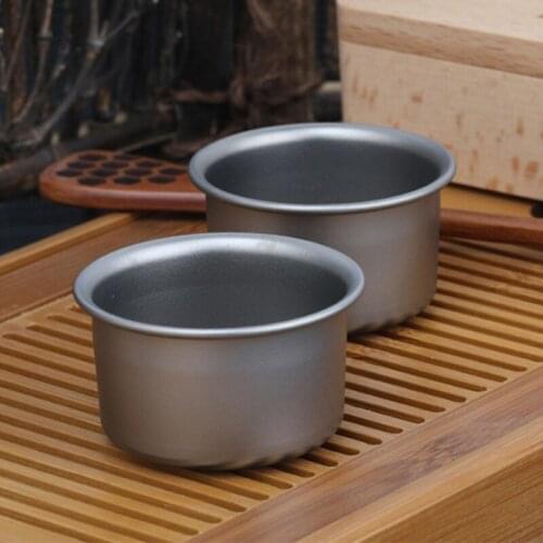 2pcs Titanium Tea Cups Ultralight Mini Mug Water Coffee Cup for Hot Cold Water Drinkware Chinese Kung Fu Tea Set