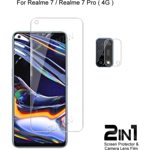 2 in 1 For Realme 7 Pro / 7 Global Camera Lens Film & Screen Protector Guard Protective HD Tempered Glass Explosion Proof