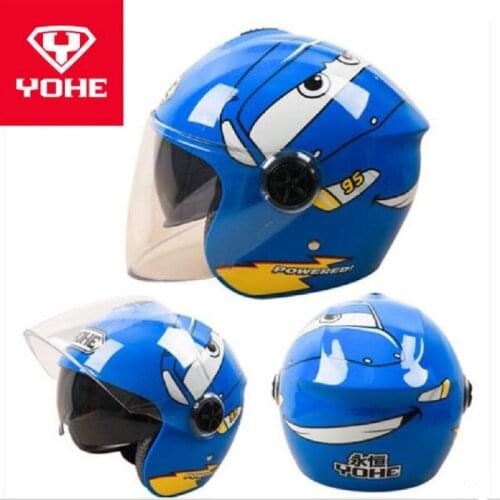 2020 Summer New Child Cartoon safety helmets Children Double lens Motorcycle helmet made of ABS with PC Lens visor FREE SIZE