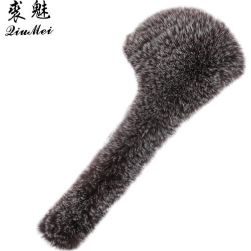 2020 Fashion Brand Hats Scarf Fox Winter Lady Snood Women Real Fur Knitted Gift Mom Natural Fox Fur Neckerchief Bombers Scarves