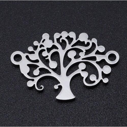 5pcs/lot 100% Stainless Steel Life Tree Connector Charms Wholesale Top Quality Jewelry Making Charms Never Tarnish