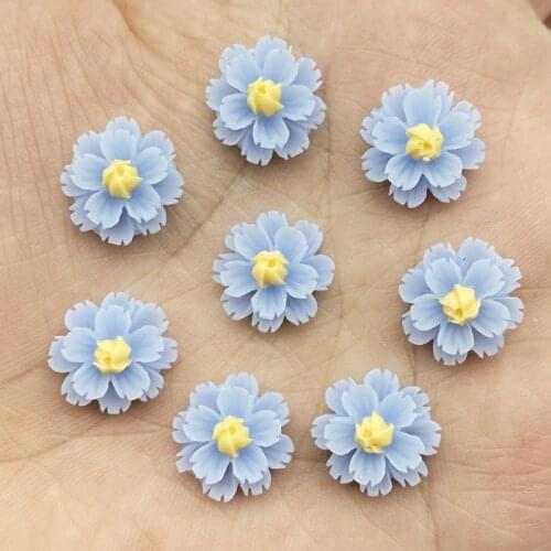 82Pcs New Resin Cute Mixed Mini Flowers Flatback Scrapbooking Hair Bow Center Embellishments DIY Accessories G42