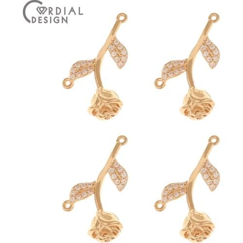 Cordial Design 50Pcs 13*21MM Jewelry Accessories/Hand Made/CZ Connectors/Earring Making/Jewelry Findings & Components/DIY Charms