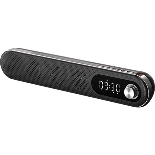 Wireless USB Desk Bluetooth Speaker Sound Bar with Night Light Alarm Clock FM Temperature for PC TV Computer Home
