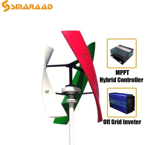 Silent Operation 500W Vertical Axis Wind Turbine 12V 24V 48V Generator 3 Blades High Efficiency Wind Mill With Off Grid System