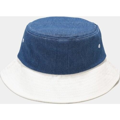 LDSLYJR Denim Blue and White Bucket Hat Fisherman Hat Outdoor Travel Hat Sun Cap Hats for Men and Women 340