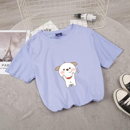 Summer Funny Dog T Shirt Womens Cartoon T-shirt Aesthetic Ladies Harajuku Kawaii Top Female Tshirt Women Itself Streetwear