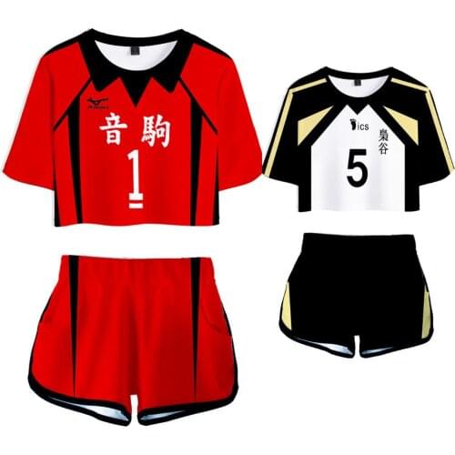 Haikyuu Costume Haikyuu Ushijima Wakatoshi Top Shorts Suit Kuroo Tetsurou Girls Sexy Club Costume Summer Sports Suit L321