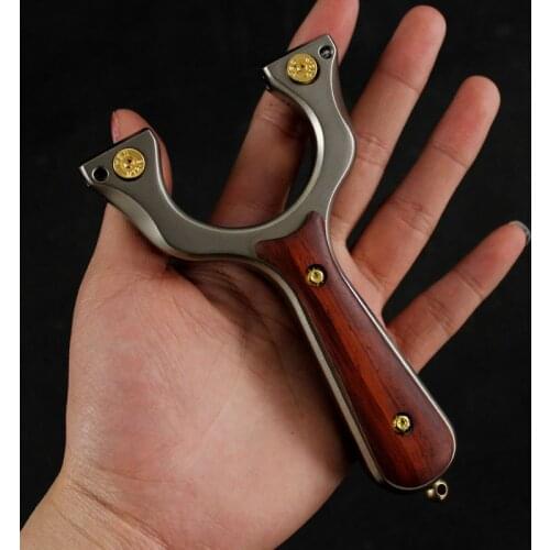 Laser Free Flat Rubber Band Stainless Steel Sandalwood Patch Outdoor Hunting Athletic Rubber Band Slingshot Games For Kids