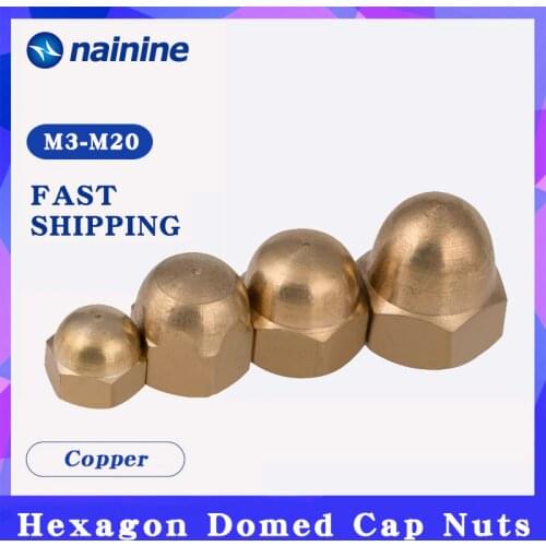 [M3-M20] Brass Acorn Nut Cap Hex Nuts Decorative Dome Head Cover Semicircle DIN1587