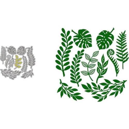 Metal Cutting Dies Scrapbooking Stencil Green Leaf for Album Paper DIY Gift Card Decoration Embossing Dies New 2021