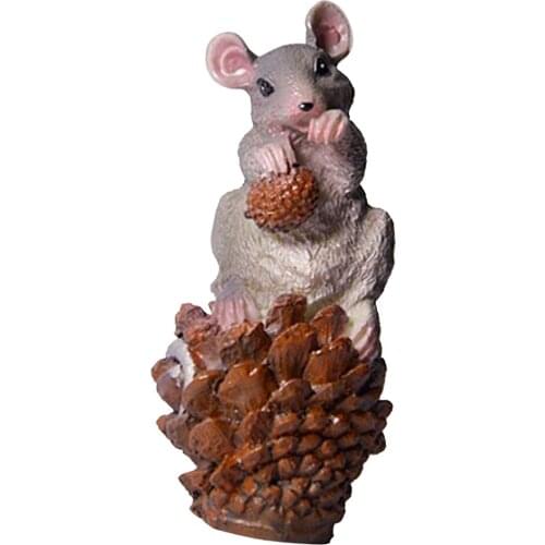 Mini Resin Grey Mouse Ornaments Decor DIY Micro Landscape Garden Decoration