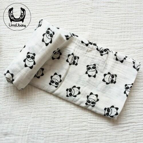 UmaUbaby Muslin Blanket 100% Cotton Baby Swaddles Soft Newborn Blankets Bath Towel Gauze Infant Wrap Sleepsack Stroller Cover