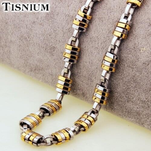Tisnium 9mm Necklaces For Men Women Solid Stainless Steel Metal Lock Design Concept Unique Jewelry Accessory Gift Hot Sale
