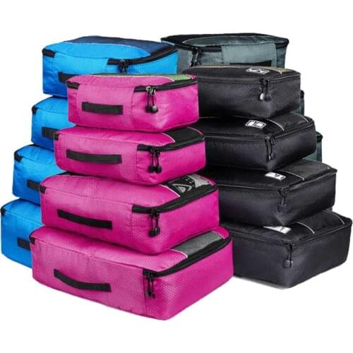 4/8 Pieces Set Packing Cubes Travel Duffle Bag Mesh Packing Organizer Breathable Nylon Men Women Travel Luggage Organizer Set #1