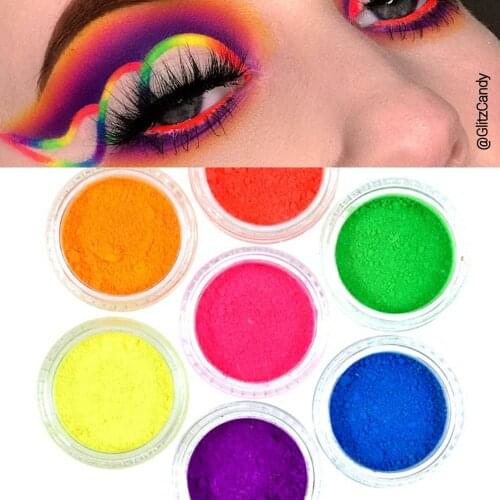 Neon Nail Powder Pigment Set Fluorenscence Spangle Nail Glitter 12 Colors Make Up Shimmer Shining Chrome Dust Decoration