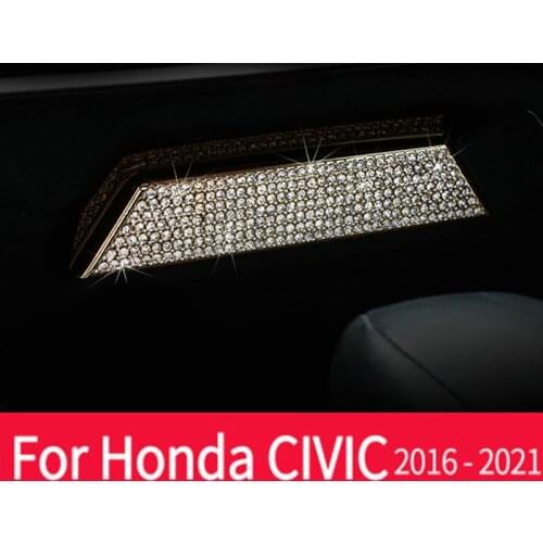 Diamond-studded Center Console Storage Compartment For Honda Civic 10th Generation Car Parts Modification Car Styling Accessorie