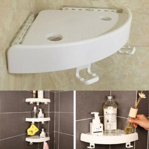 Home Bathroom Shower Storage Shelf White Corner Shelves Soap Dish Tray Holder Suction Cup Storage Holders & Racks
