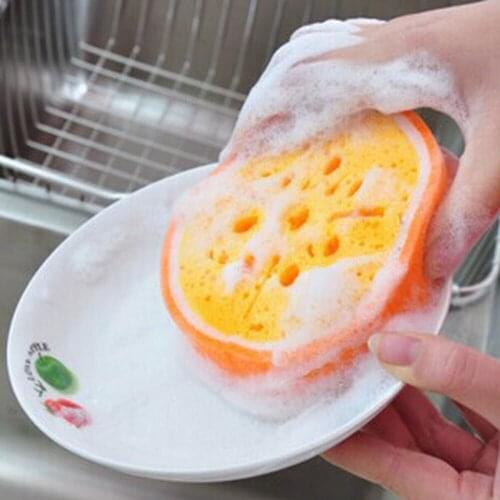 Fruit Design Scouring Gadget Sponge Scouring Pad Washing Cleaning Dish Cloth Kitchen Tools Wipe Brush