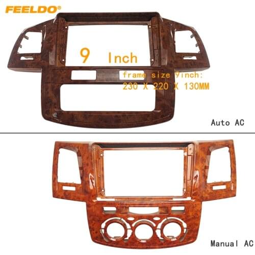 FEELDO Car Radio Audio Fascia Frame Adapter For Toyota Hilux VIGO 9" Big Screen 2Din CD/DVD Plate Panel Dash Mount Kit #HQ6363