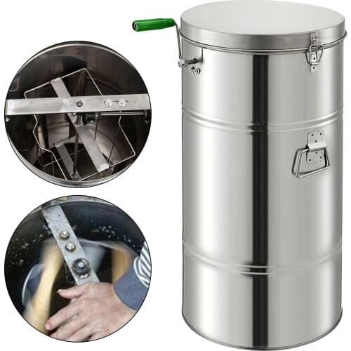 VEVOR Manual Honey Extractor 2 Frame Stainless Steel Honeycomb Spinner Crank Beekeeping Equipment