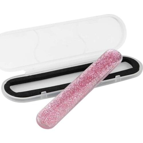 Glass Nail File Crystal Nail Shiner Nano Mini Buffers Block with Portable Case for Natural Nails