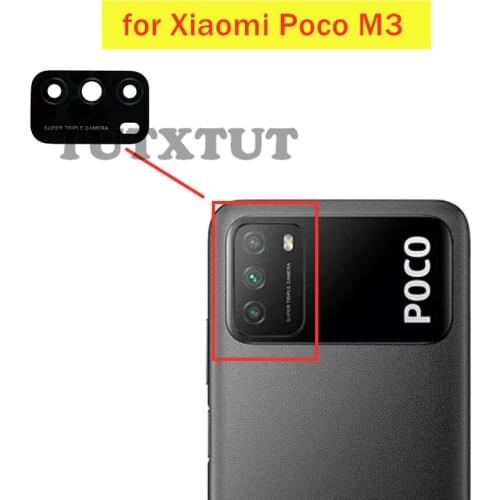 For Xiaomi POCO M3 Back Camera Glass Lens Main Rear Camera Lens with Glue Repair Spare Parts
