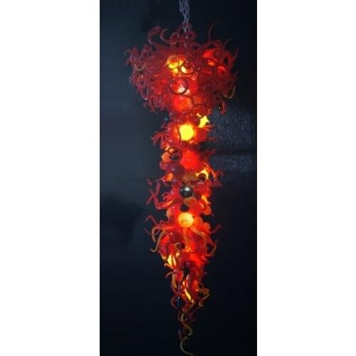 Thin and Long Shape Chandelier Indoor Modern Industrial Rust Stair Chandelier Lamp