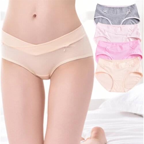 Maternity Women Low-Rise Briefs Panties Plus Size Pregnant Female Solid Comfort Seamless Widen Waist Hip Baby Care Underwear