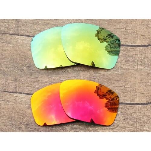 Vonxyz 2 Pairs Ruby Mirror & 24K Mirror Polycarbonate Replacement Lenses for-Oakley Big Taco Frame