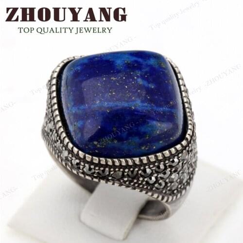ZHOUYANG Top Quality Fashion Design Rose Gold Color Party Ring Semi-precious Stone Full Sizes ZYR179