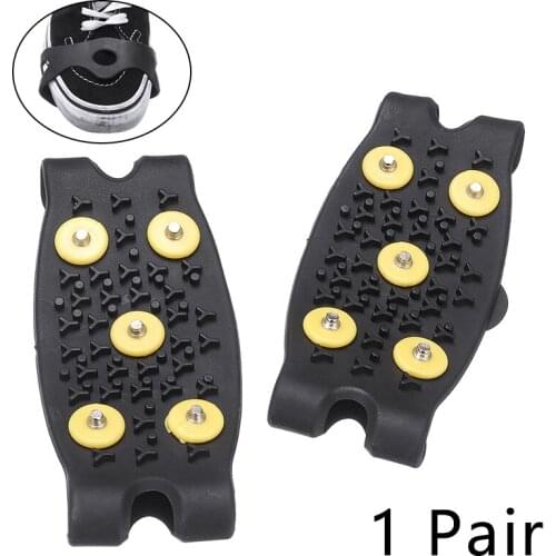 1 Pair 5 Studs Anti-skid Shoes Snow Spikes Grips Cleats Cover For Winter Snow Ice Climbing For Sport Shoes Climbing Boots