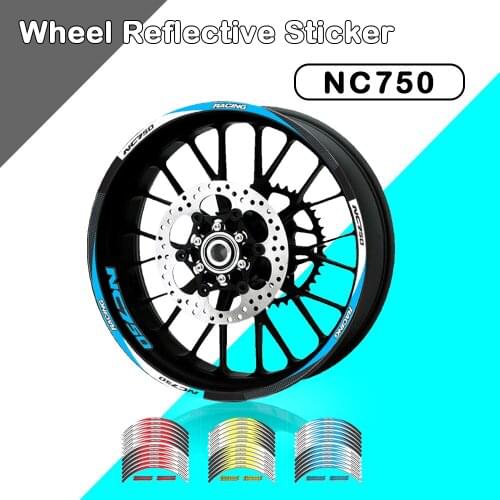 Motorcycle 12 Strips Sticker Decals Reflective Waterproof Wheel Decals For Honda NC750X NC 750X NC750 X NC750S 1994-2020