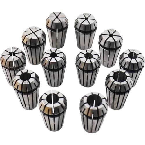 12PCS/Set (Inch) ER16 ER Spring Collet Chuck for CNC Engraving Machine Milling Lathe Tool Holder