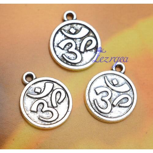 20pcs/lot--18x15mm, Antique silver plated Yoga OM Charms ,DIY supplies, Jewelry accessories