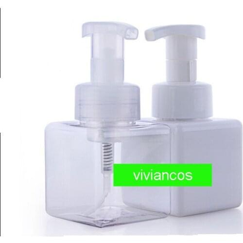 300pcs/lot 250ML foaming PETG bottle/dispenser with foaming pump foam sub-bottling, Empty foam bottle with silicone brush