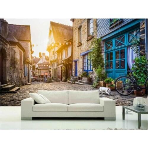 Custom photo 3d wallpaper Retro foreign city alley background living room home decor 3d wall murals wallpaper for walls 3 d